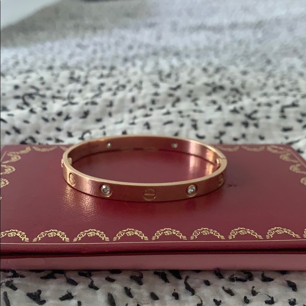 CARTIER LOVE BRACELET•yellow gold with 4 diamonds